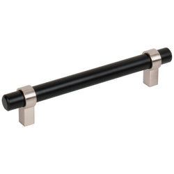 Key Grande 128 mm Pull (OA - 6-5/8" ) - Matte Black w/Satin Ni
