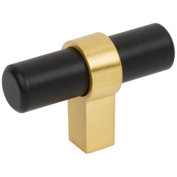 Key Grande  Knob2" - Matte Black w/Brushed Gold