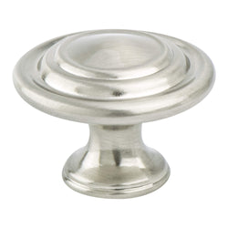 Traditional Advantage Four Brushed Nickel Ringed Knob - DecorHardware.com