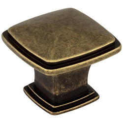 1-3/16" Overall Length Plain Square Cabinet Knob. Packaged wit - DecorHardware.com