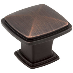 1-3/16" Overall Length Plain Square Cabinet Knob. Packaged wit - DecorHardware.com