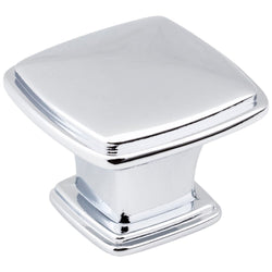 1-3/16" Overall Length Plain Square Cabinet Knob. Packaged wit - DecorHardware.com