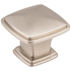 1-3/16" Overall Length Plain Square Cabinet Knob. Packaged wit - DecorHardware.com