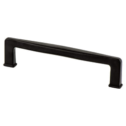 Subtle Surge 128mm Pull (OL-5 9/16") Matte Black - DecorHardware.com