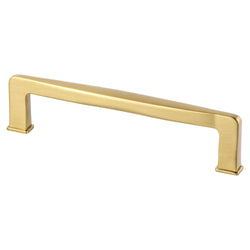 Subtle Surge 128mm Pull (OL-5 9/16") Modern Brushed Gold - DecorHardware.com