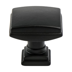 Tailored Traditional  Knob Matte Black - DecorHardware.com