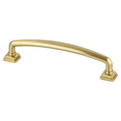 Tailored Traditional 128mm Pull (OL-5 3/4") Modern Brushed Gol - DecorHardware.com