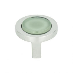 Spa Green Round Knob 1 1/4 Inch - Polished Chrome - GR