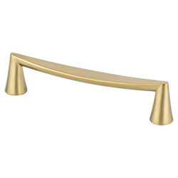 Domestic Bliss 128mm Pull (OL-5 3/4") Modern Brushed Gold - DecorHardware.com