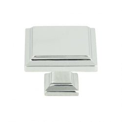 Sutton Place Square Knob 1 1/4 Inch - Polished Chrome - CH