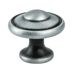Euro Traditions 1 3/16" Knob Brushed Antique Pewter - DecorHardware.com