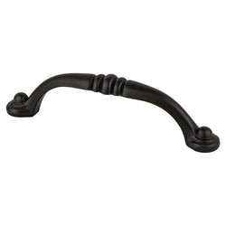 Euro Traditions 96mm Pull (OL-4 5/16") Matte Black - DecorHardware.com