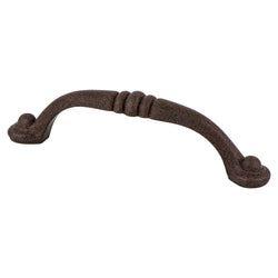 Euro Traditions 96mm Pull (OL-4 5/16") Dull Rust - DecorHardware.com