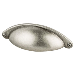 Andante 64mm Cup Pull (OL-4 1/16") Antique Pewter - DecorHardware.com