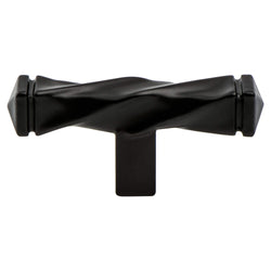 Rhapsody  Knob Black - Twisted T Shape - DecorHardware.com