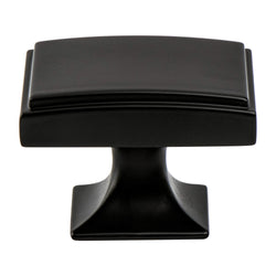 Hearthstone Matte Black Knob - This knob has a tooth on the bo - DecorHardware.com