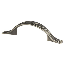 Art Nouveau 3" and 3 1/2" Pull (OL-5 1/4") Vintage Nickel - DecorHardware.com