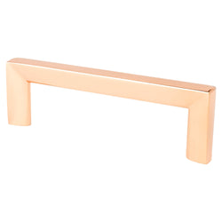 Metro 96mm Pull (OL-4 3/16") Polished Copper - DecorHardware.com