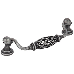 Tuscany 128 mm Pull (OA - 5-15/16" ) - Distressed Antique Silv