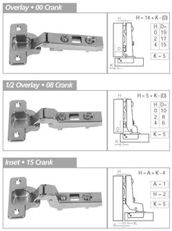 110 Deg Hinge - With Dowels