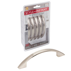 10-Pack of 4-15/16" OL Arched  Pulls.  96 mm CC. - Satin Nicke
