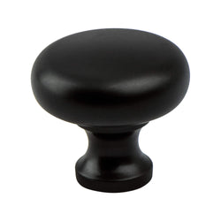 Valencia 1 1/4" Knob Matte Black - DecorHardware.com