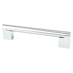 Contemporary Adv Three 128mm Pull (OL-5 3/8") Polished Chrome - DecorHardware.com