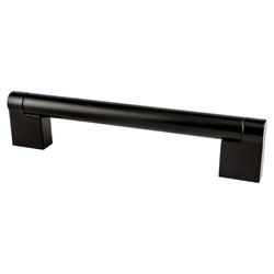 Contemporary Adv Three 128mm Pull (OL-5 3/8") Matte Black - DecorHardware.com