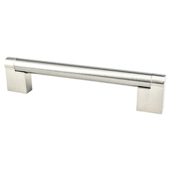 Contemporary Adv Three 128mm Pull (OL-5 3/8") Brushed Nickel - DecorHardware.com