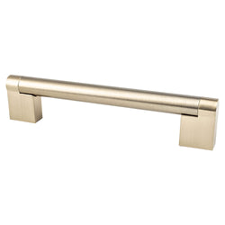 Contemporary Adv Three 128mm Pull (OL-5 3/8") Champagne - DecorHardware.com