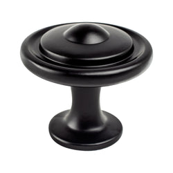 Traditional Adv Three 1 1/4" Knob Matte Black - DecorHardware.com