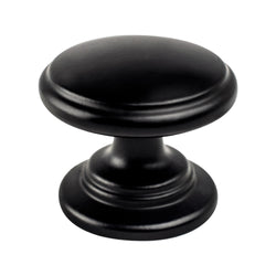 Traditional Adv Two 1 3/16" Knob Matte Black - DecorHardware.com