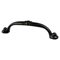 Traditional Adv Three 96mm Pull (OL-4") Matte Black - DecorHardware.com