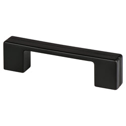 Skyline 3" and 96mm Pull (OL-4 3/16") Matte Black - DecorHardware.com