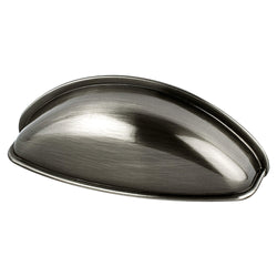 Euro Moderno 64mm Cup Pull (OL-3 1/16") Brushed Black Nickel - DecorHardware.com