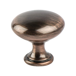 Euro Moderno 1 1/8" Knob Brushed Antique Copper - DecorHardware.com