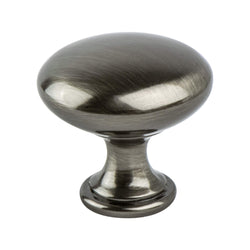 Euro Moderno 1 1/8" Knob Brushed Black Nickel - DecorHardware.com