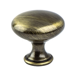 Euro Moderno 1 1/8" Knob Brushed Antique Brass - DecorHardware.com