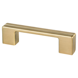 Skyline 3" and 96mm Pull (OL-4 3/16") Modern Brushed Gold - DecorHardware.com