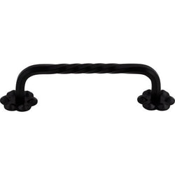 Thin Twist D-Pull w/Backplate 3 15/16 Inch (c-c) - Patina Blac