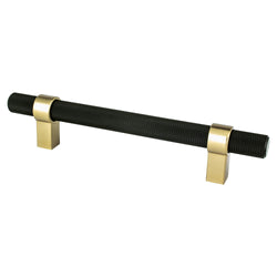 Radial Reign 128mm CC Matte Black Bar and Modern Brushed Gold - DecorHardware.com