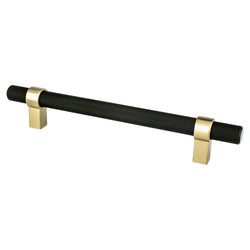 Radial Reign 160mm CC Matte Black Bar and Modern Brushed Gold - DecorHardware.com