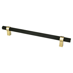 Radial Reign 224mm CC Matte Black Bar and Modern Brushed Gold - DecorHardware.com
