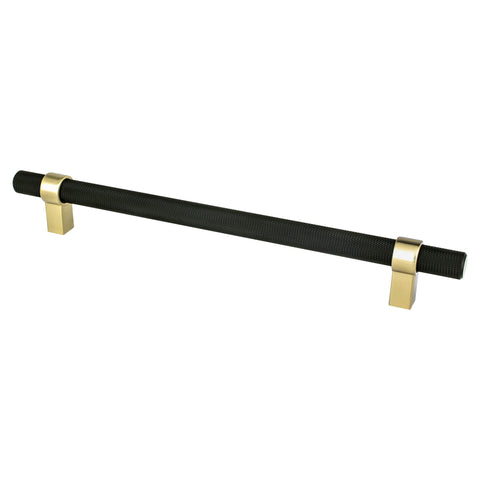 Radial Reign 224mm CC Matte Black Bar and Modern Brushed Gold - DecorHardware.com