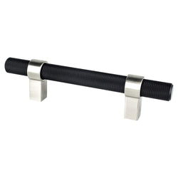 Radial Reign 96mm CC Matte Black Bar and Brushed Nickel Posts - DecorHardware.com