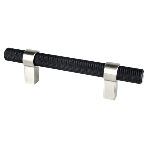 Radial Reign 96mm CC Matte Black Bar and Brushed Nickel Posts - DecorHardware.com