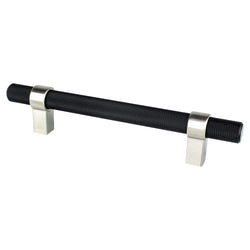 Radial Reign 128mm CC Matte Black Bar and Brushed Nickel Posts - DecorHardware.com