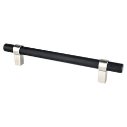 Radial Reign 160mm CC Matte Black Bar and Brushed Nickel Posts - DecorHardware.com