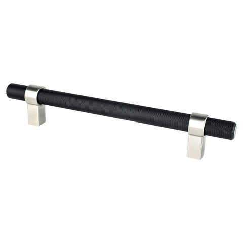 Radial Reign 160mm CC Matte Black Bar and Brushed Nickel Posts - DecorHardware.com