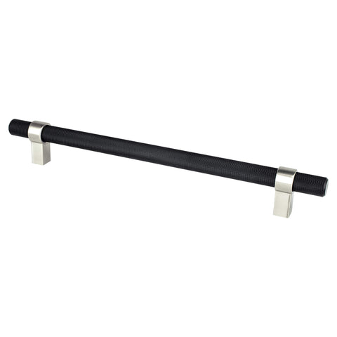 Radial Reign 224mm CC Matte Black Bar and Brushed Nickel Posts - DecorHardware.com